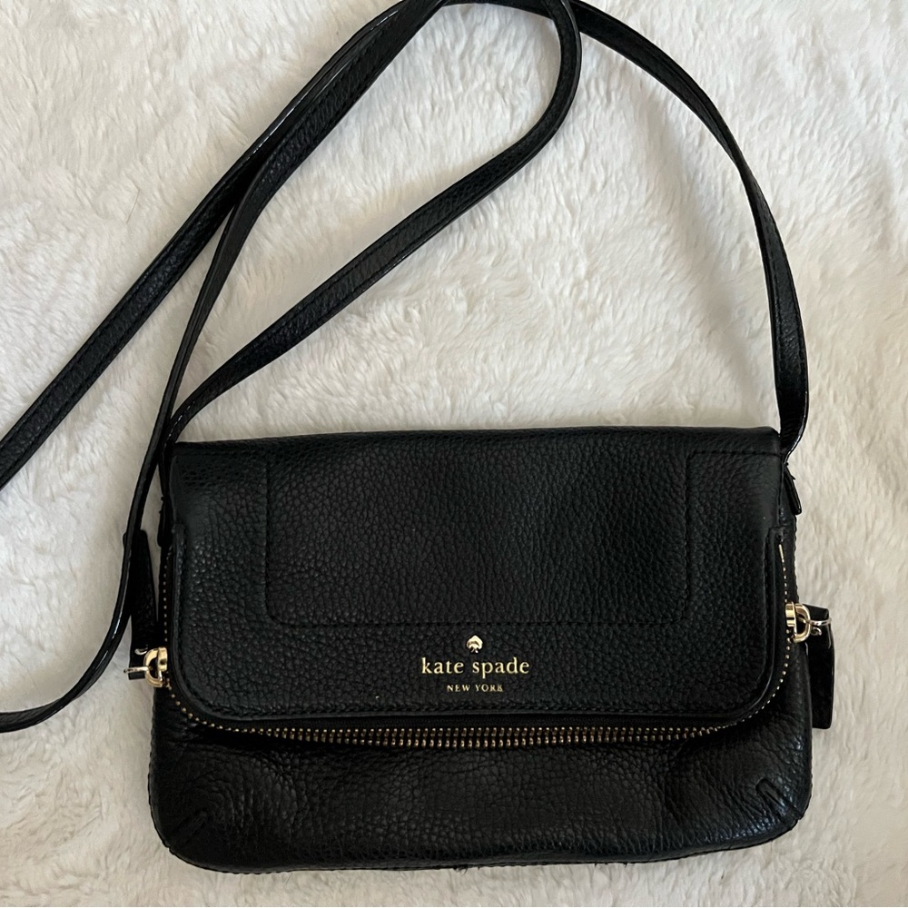 Kate Spade Marianna Mansfield Black Leather Crossbody Bag